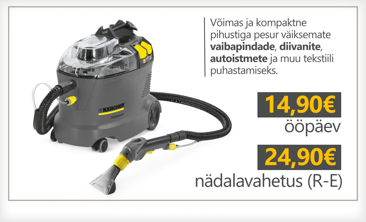 Kärcher PUZZI 8/1 C tekstiilipesuri rent Tallinnas